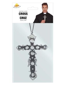 GUIRCA Kříž na krk stříbrný - kněz - 15 cm