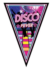 GUIRCA Girlanda vlajky Disco fever - horečka - 80. léta - 300 cm