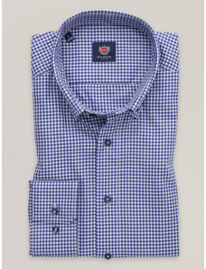 Willsoor Pánská námořnická károvaná slim fit košile s límečkem button-down 16234