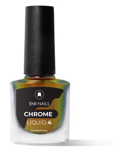 ENII NAILS Chrome Liquid 4 - Tekutý chromový prášek, zlato zelená aurora 8 ml