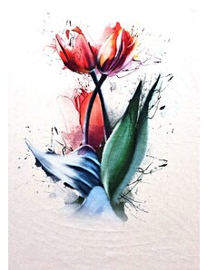 Haillo Fashion Viskóza tisk - tulipány, panel 72x80 cm