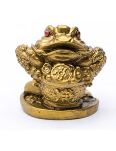 Milujeme Kameny Třínohá žába s pohárem mincí - soška Feng shui - VADA VAD154