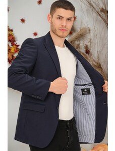 C9057 DEWBERRY MEN'S JACKET-PLAIN NAVY BLUE