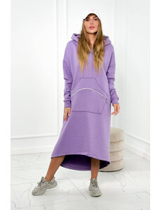 Kesi Zateplené šaty s kapucí fialové