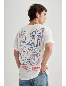 DEFACTO Comfort Fit Crew Neck Printed T-Shirt