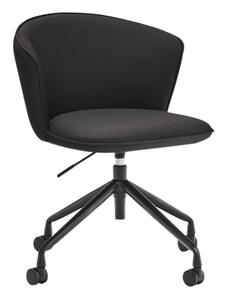 Černá koženková kancelářská židle Teulat Add