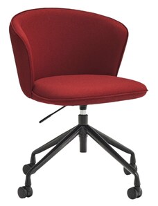 Červená čalouněná kancelářská židle Teulat Add