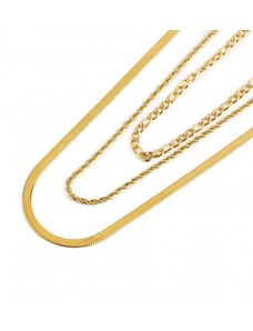Bellonelli Trojitý náhrdelník zlatý GN0100
