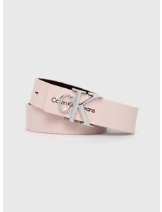 Calvin Klein Jeans Kožený pásek Calvin Klein dámský, růžová barva