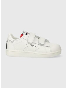 Dětské kožené sneakers boty Pepe Jeans PLAYER BASIC BK bílá barva