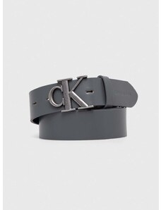 Kožený pásek Calvin Klein Jeans pánský, šedá barva, K50K511831