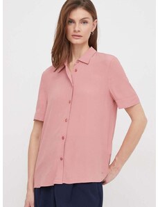 Košile Tommy Hilfiger dámská, růžová barva, regular, s klasickým límcem, WW0WW41831