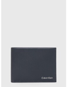 Kožená peněženka Calvin Klein šedá barva, K50K507896