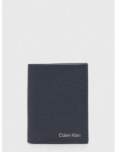 Kožená peněženka Calvin Klein šedá barva, K50K511664