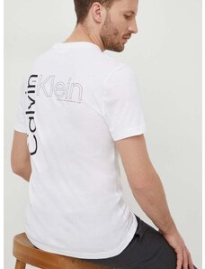 Bavlněné tričko Calvin Klein bílá barva, s potiskem, K10K112495