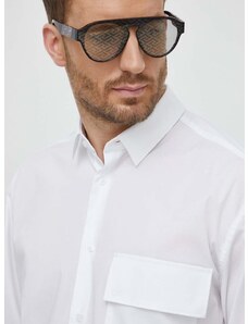 Košile Calvin Klein pánská, bílá barva, relaxed, s klasickým límcem, K10K110851