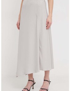 Sukně Calvin Klein šedá barva, midi, áčková