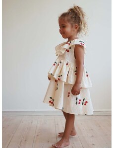 Dětské bavlněné šaty Konges Sløjd červená barva, mini