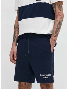 Bavlněné šortky Tommy Jeans tmavomodrá barva