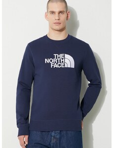 Bavlněná mikina The North Face M Drew Peak Crew Light pánská, tmavomodrá barva, s aplikací, NF0A4T1E8K21