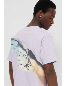 Bavlněné tričko Filling Pieces fialová barva, s potiskem