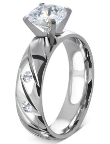 Kesi Zásnubní prsten z chirurgické oceli luxury shine