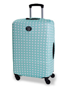 Obal na cestovní kufr BERTOO - Zelené puntíky velikost L