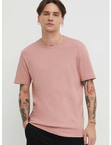 Bavlněné tričko HUGO růžová barva, 50480434
