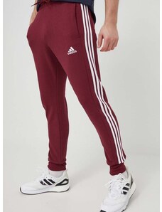 Bavlněné tepláky adidas vínová barva, s aplikací, IS1366