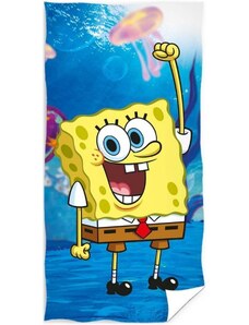 Carbotex Dětská plážová osuška veselý SpongeBob - 100% bavlna - 70 x 140 cm