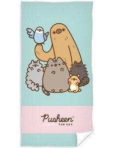 Carbotex Bavlněná osuška kočička Pusheen a její přátelé - 100% bavlna - 70 x 140 cm