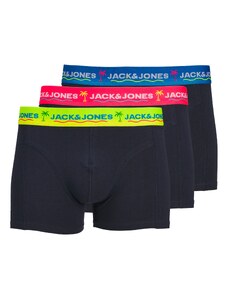 JACK & JONES Boxerky 'THOMAS' modrá / marine modrá / žlutá / pink