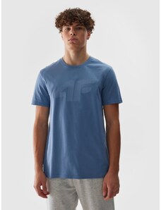4F Pánské tričko regular s potiskem - modré