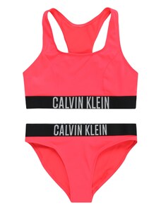 Calvin Klein Swimwear Bikiny šedá / světle červená / černá