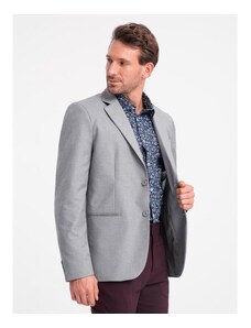 Ombre Clothing Pánské sako s kapsou V1 OM-BLZB-0115 šedá