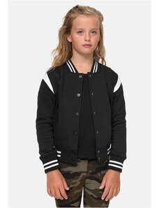 Urban Classics Kids Dívčí inset College Sweat Jacket černo/bílá