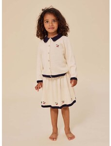 Dětská bavlněná sukně Konges Sløjd bílá barva, mini