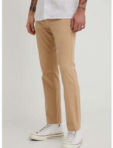Kalhoty Tommy Jeans pánské, béžová barva, přiléhavé, DM0DM19166