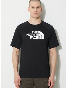 Bavlněné tričko The North Face M S/S Raglan Easy Tee černá barva, s potiskem, NF0A87N7JK31