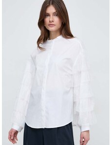 Bavlněná košile Twinset bílá barva, relaxed