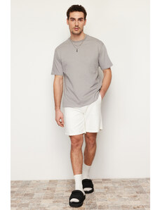 Trendyol Gray Relaxed Basic 100% Cotton T-Shirt