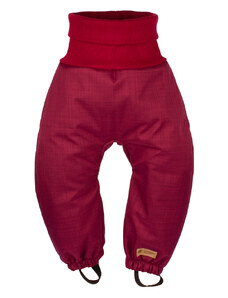 Dětské rostoucí zimní softshellové kalhoty s beránkem Monkey Mum - Vínová karkulka