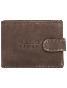 Wild Tiger Pánská kožená peněženka na šířku Wild Zaran, tmavě hnědá