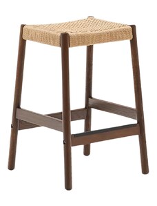 Ořechová barová židle Kave Home Yalia s výpletem 66 cm