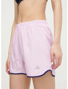 Běžecké šortky adidas Performance Run It růžová barva, s potiskem, high waist, IN0122
