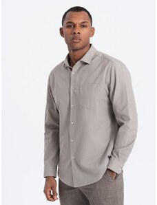 Ombre Clothing Ležérní šedá košile s kapsou V1 SHCS-0148