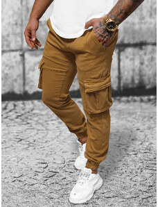 Pánské Chino Jogger Kalhoty Tmavý Camelové OZONEE NB/MP0105KSZ