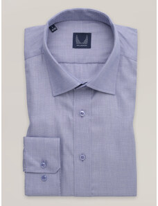 Willsoor Pánská košile slim fit modrá s hladkým vzorem 16256