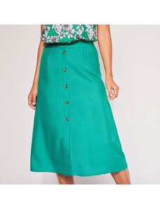 Blancheporte Jednobarevná sukně na knoflíky, eco-friendly viskóza zelená 36