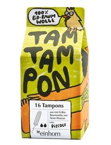 Tampony TamTampon Piccolo z hypoalergenní z bio bavlny Einhorn - 16 ks